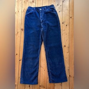 Vintage Wrangler High Rise Corduroy Pants Navy Blue Sz 27